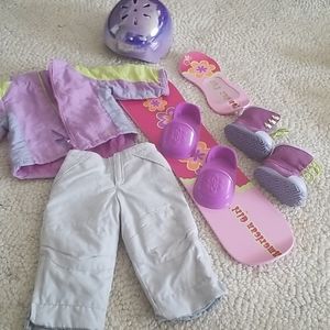 American girl Snowboard set